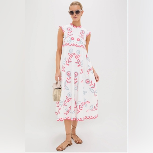 NWT Sea New York EEVI multi embroidered twill short sleeve dress XL - Picture 2 of 11